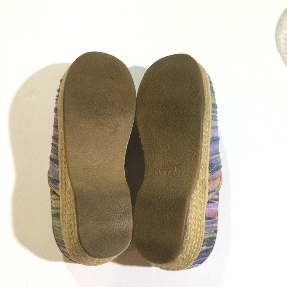 Dansko Womens Size 7.5 Multicolor Jute Pro Rainbow Strip Slip On Nurse Shoes - Picture 8 of 8